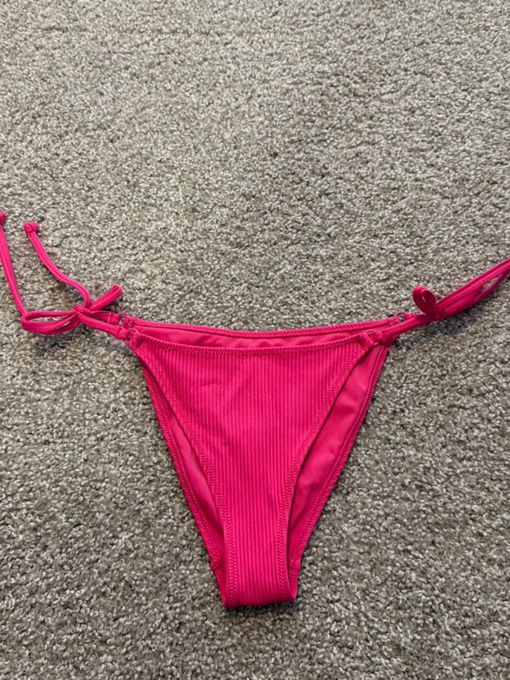 La Hearts Bright Pink Swim Bottom with Side Tie Detail